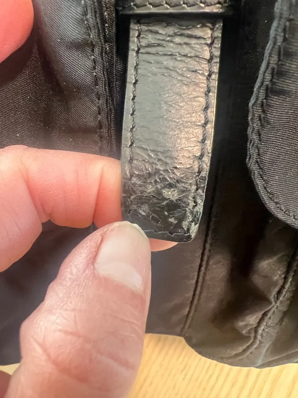 Prada Black Nylon Backpack with Leather Trim - Picture 5 of 8